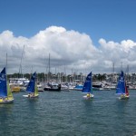 These dinghies were returning from a race